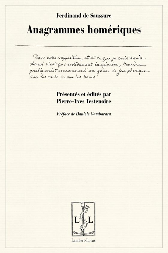 Couverture : Anagrammes homériques
