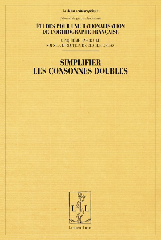Couverture : Simplifier les consonnes doubles