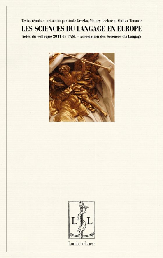 Couverture : Les Sciences du langage en Europe (ASL 2011)