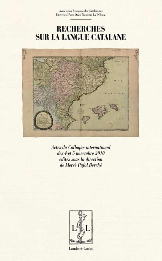 Couverture : Recherches sur la langue catalane