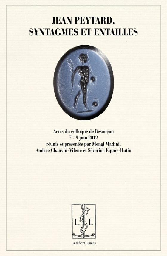 Couverture : Jean Peytard, syntagmes et entailles
