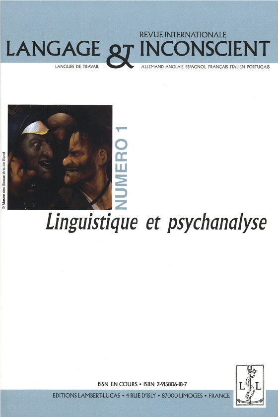 Couverture : Revue Langage & inconscient n° 1 (janvier 2006) – Linguistique et psychanalyse (1)