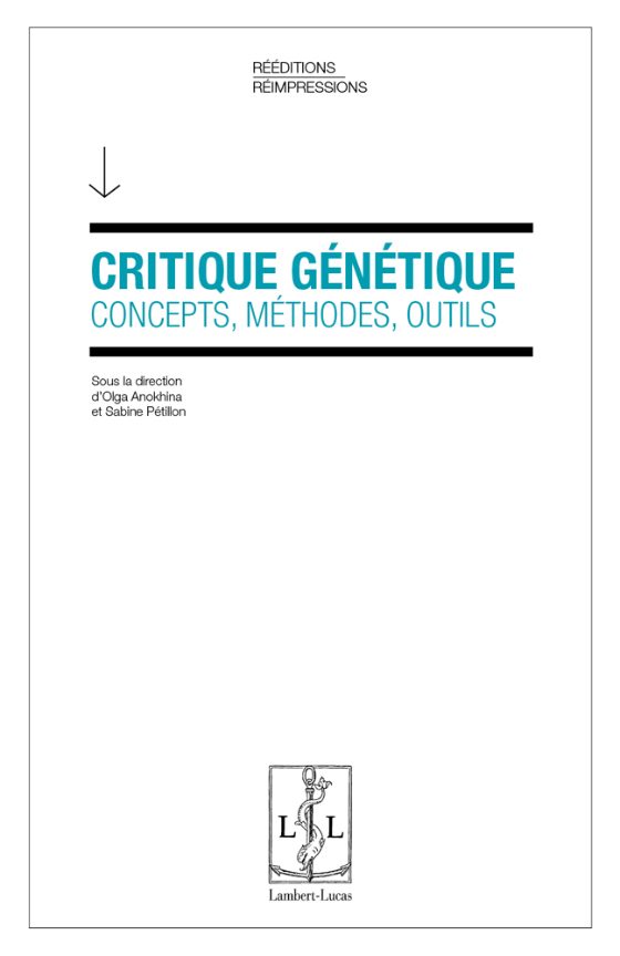 Couverture : Critique génétique : concepts, méthodes, outils
