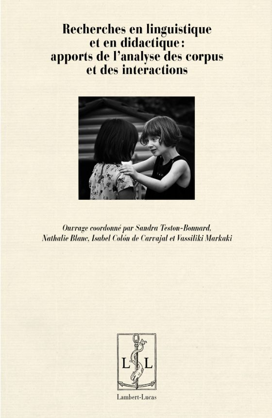 Couverture : Recherches en linguistique et en didactique : apports de l’analyse des corpus et des interactions