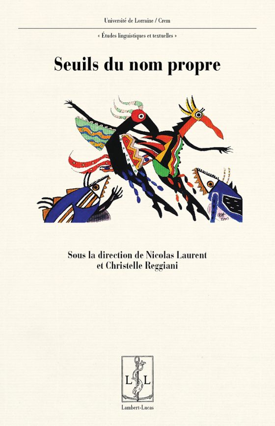 Couverture : Seuils du nom propre