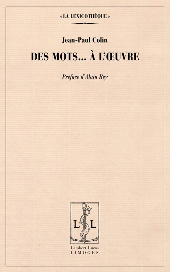 Couverture : Des mots… à l’œuvre
