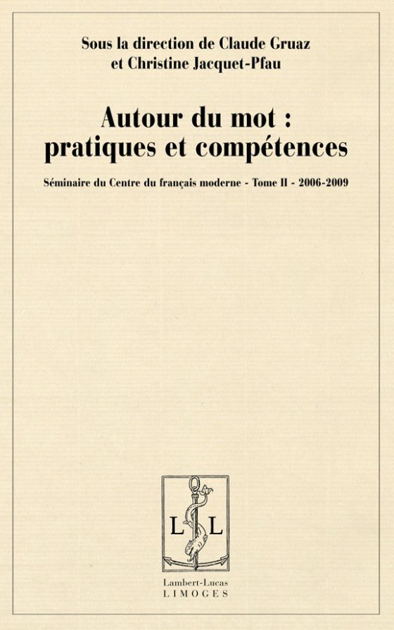 Couverture : Autour du mot : pratiques et compétences