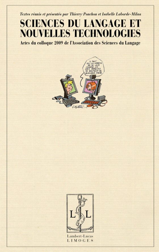 Couverture : Sciences du langage et nouvelles technologies (ASL 2009)