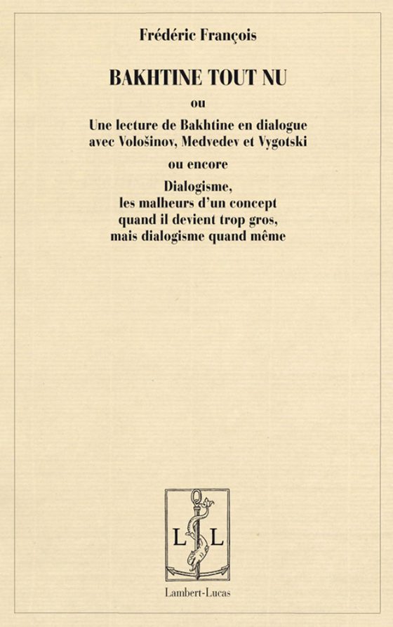 Couverture : Bakhtine tout nu