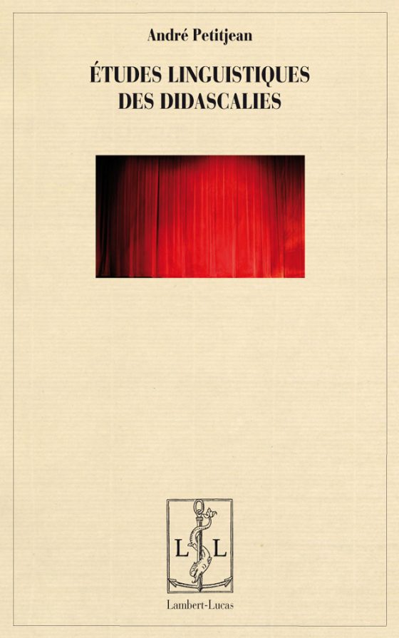 Couverture : Études linguistiques des didascalies