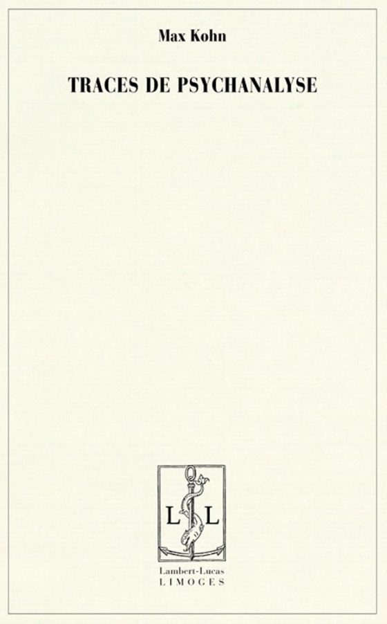 Couverture : Traces de psychanalyse