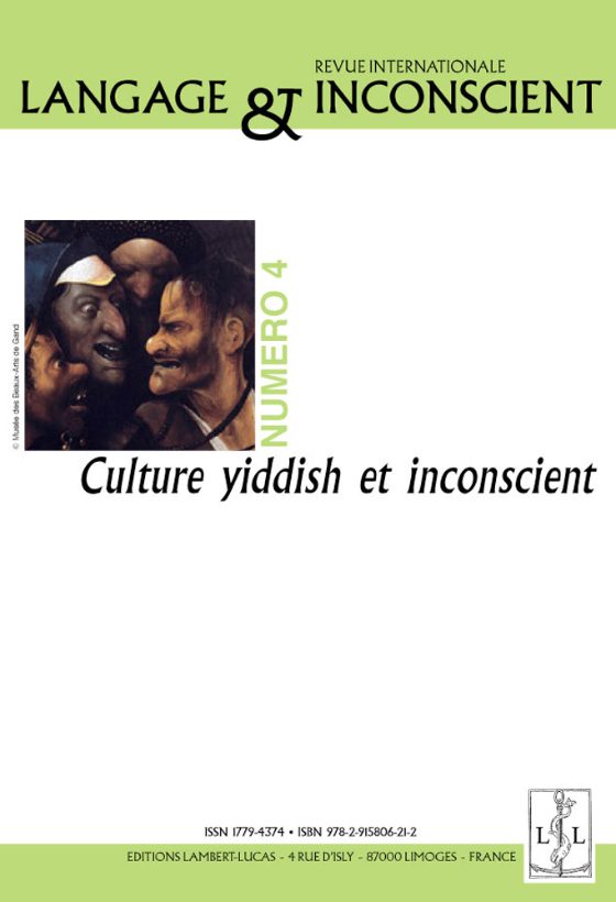 Couverture : Revue Langage & inconscient n° 4 (juin 2007) – Culture yiddish et inconscient
