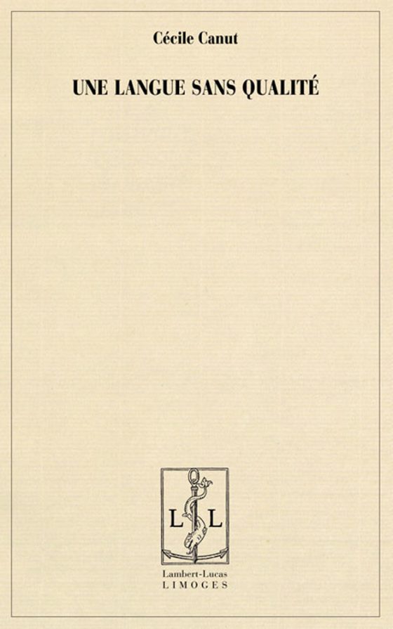 Couverture : Une langue sans qualité