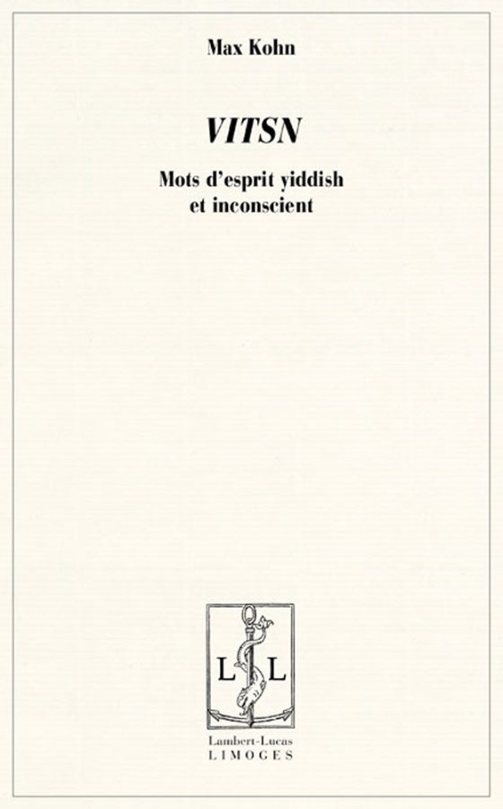 Couverture : Vitsn, Mots d’esprit yiddish et inconscient