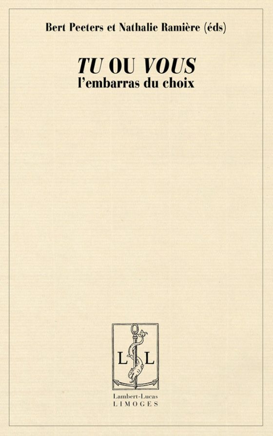 Couverture : Tu ou vous : l’embarras du choix