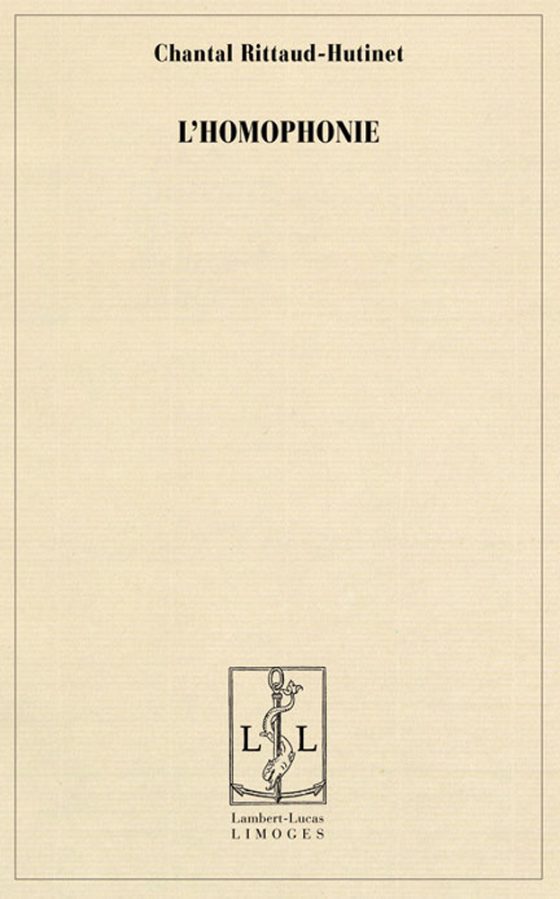 Couverture : L’homophonie