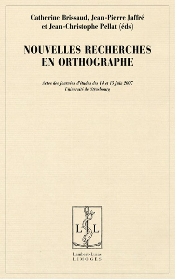 Couverture : Nouvelles recherches en orthographe