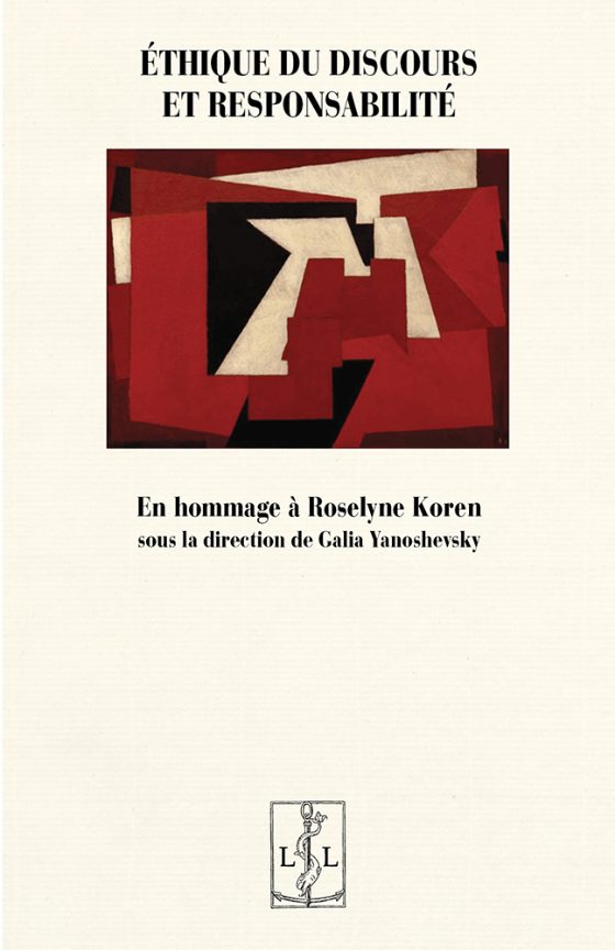 Couverture : Éthique du discours et responsabilité. En hommage à Roselyne Koren
