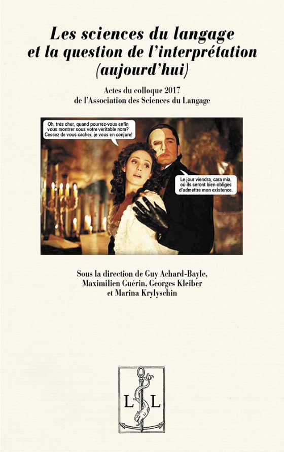 Couverture : Les sciences du langage et la question de l’interprétation (aujourd’hui) (ASL 2017)