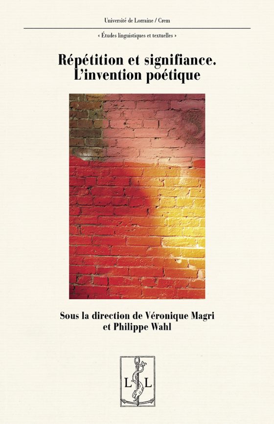 Couverture : Répétition et signifiance. L’invention poétique