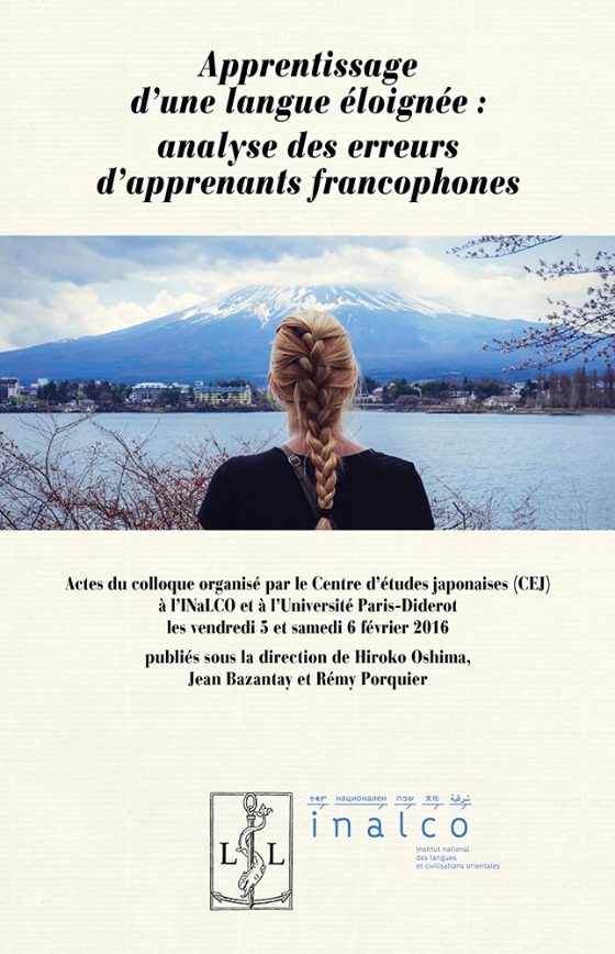 Couverture : Apprentissage d’une langue éloignée: analyse des erreurs d’apprenants francophones