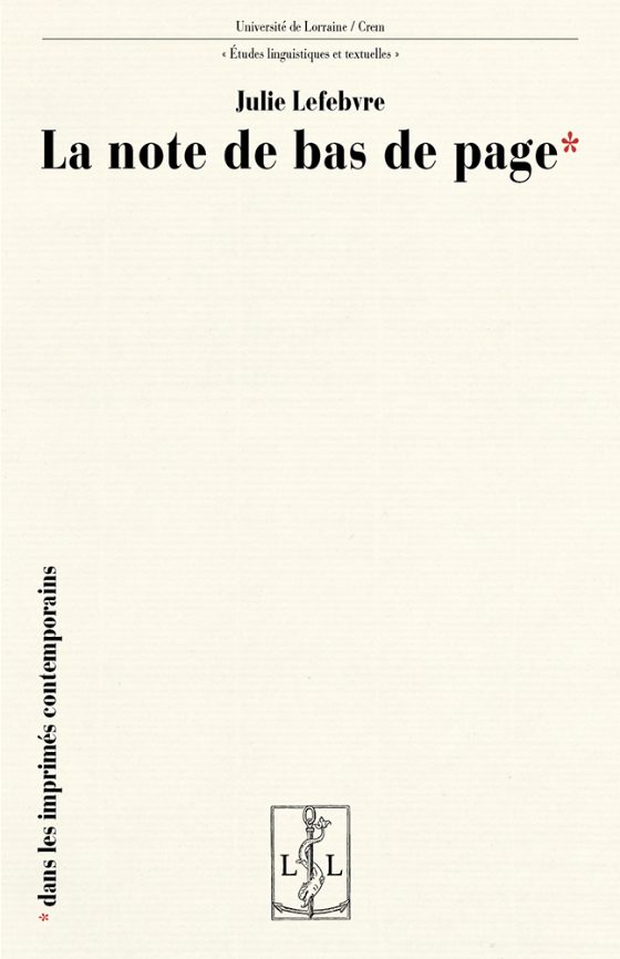 Couverture : La note de bas de page