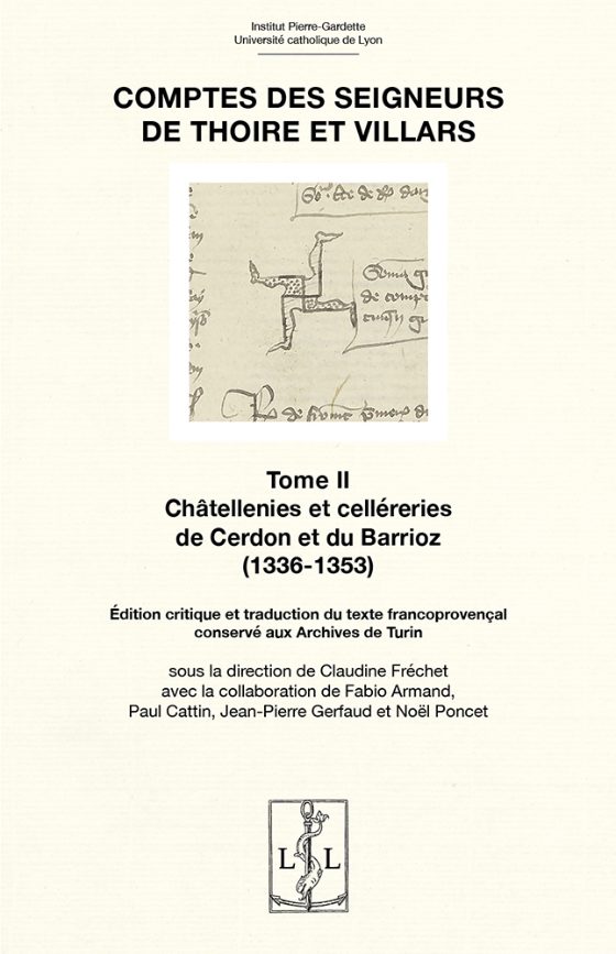 Couverture : Comptes des seigneurs de Thoire et Villars – Tome II