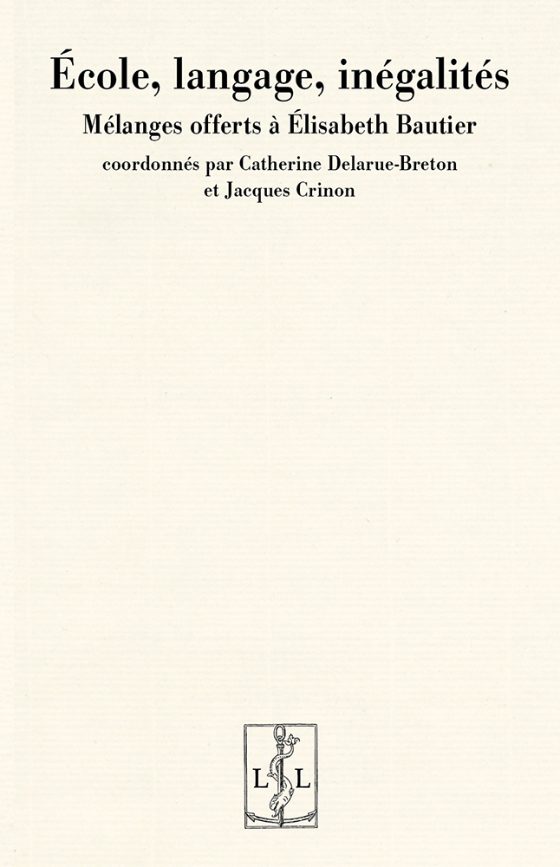 Couverture : École, langage, inégalités