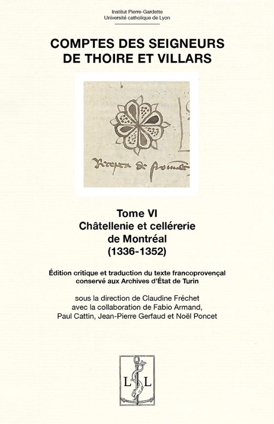 Couverture : Comptes des seigneurs de Thoire et Villars – Tome VI
